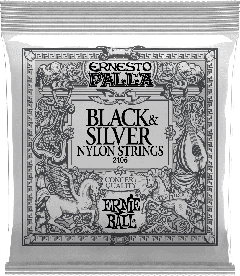 Ernie Ball Ernesto palla nylon noir-métal argenté