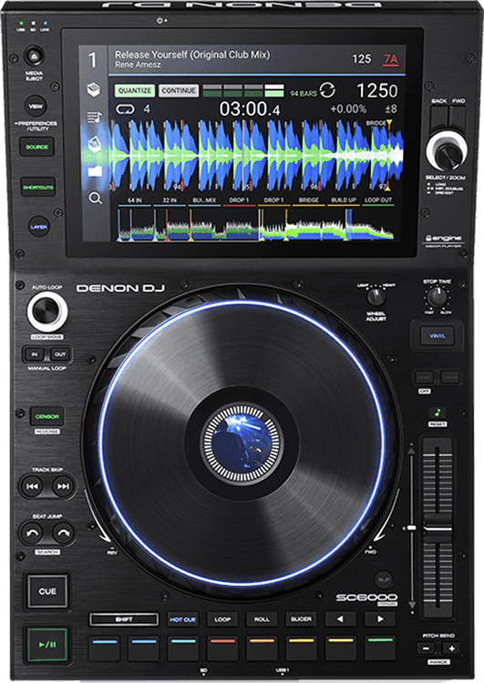 Denon DJ Lecteur média DJ Pro USB/SD plateau 8", écran tactile 10,1", 2 layers