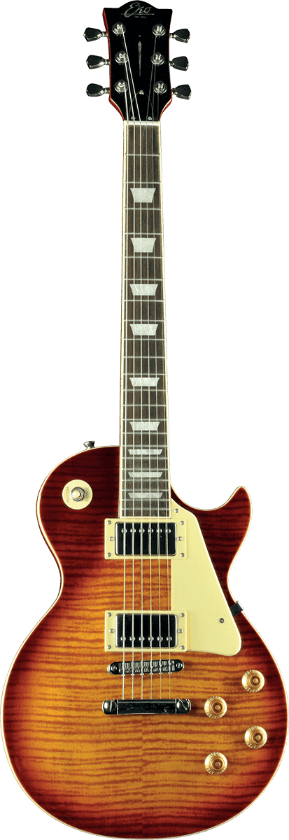 Eko Guitare Electrique Type LP Aged Cherry Sunburst Flamed