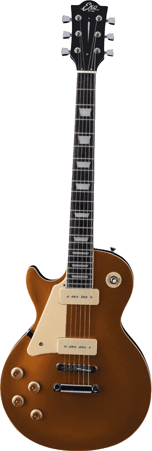 Eko Guitare Electrique Type LP Aged Gold Sparkle P-90 gaucher