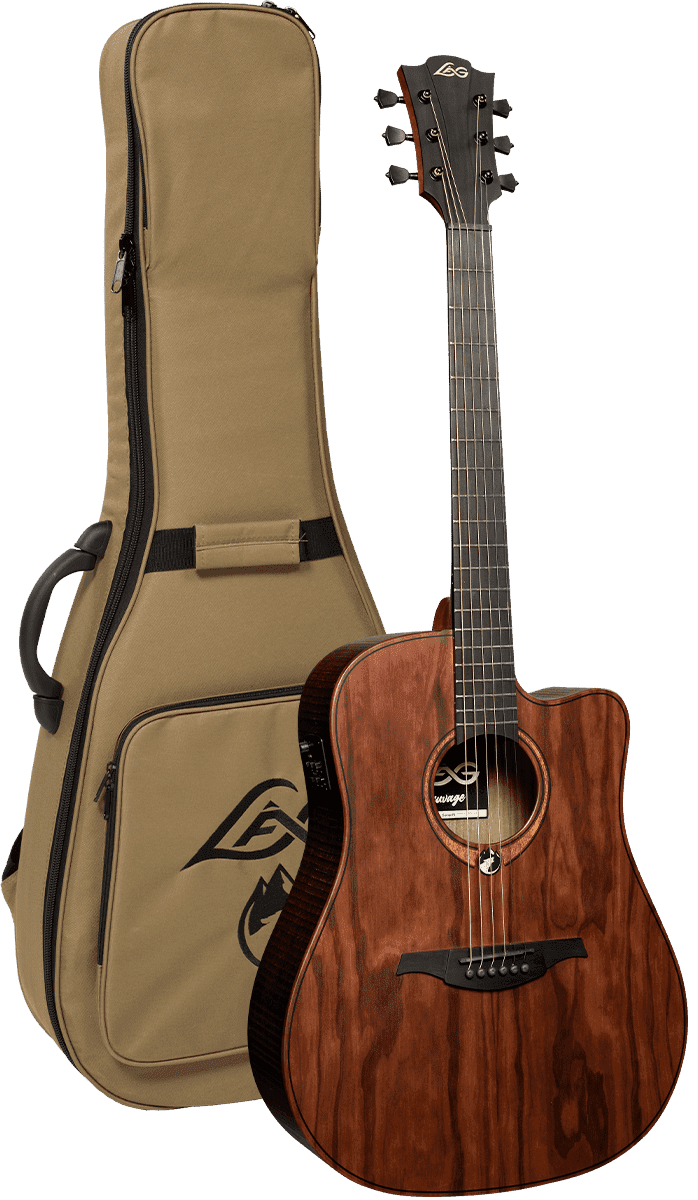 Lâg Guitare acoustique Sauvage Dreadnought Pan Coupé Électro