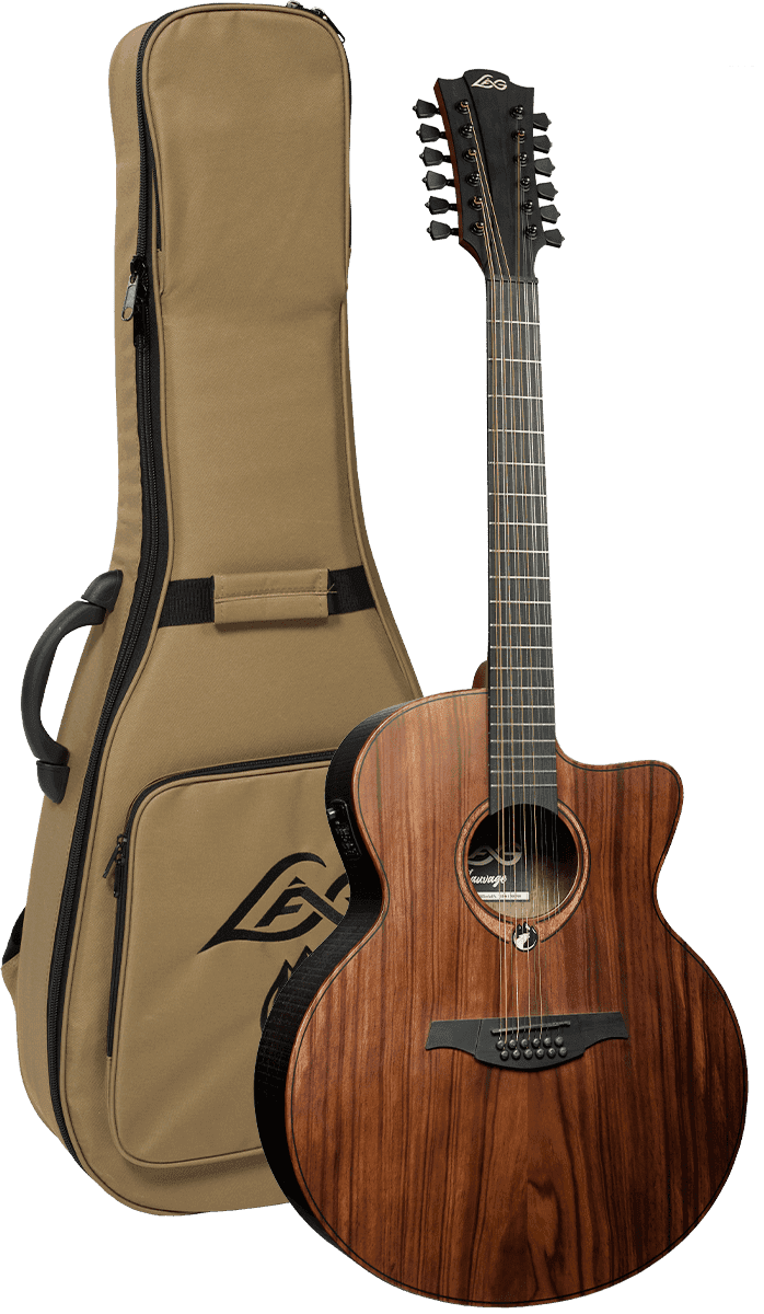 Lâg Guitare acoustique Sauvage Jumbo 12 cordes Pan Coupé Électro