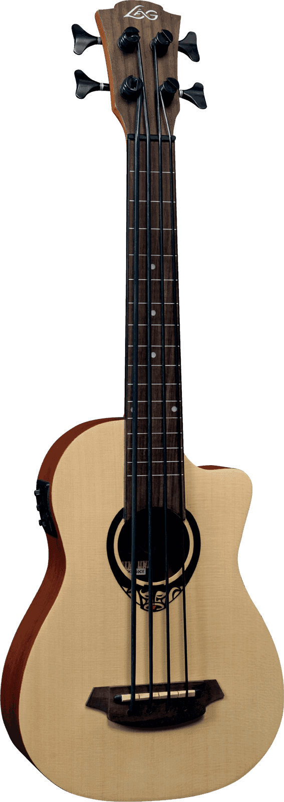 Lâg Tiki Mini Bass Fretless cutaway acoustic elec