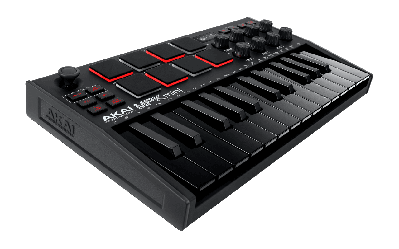 Akai Professional Clavier-maître USB 25 mini touches, 8 pads et encodeurs, écran LED - noir