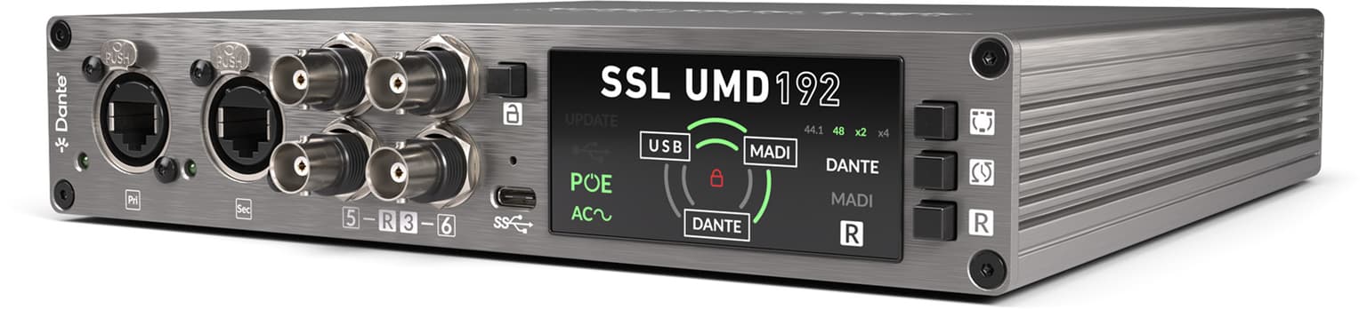 SSL Interface audio 192 canaux USB3, MADI, DANTE