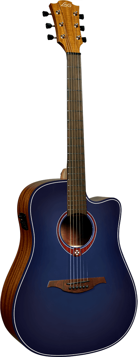 Lâg Tramontane Dreadnought Cutaway Electro Special Edition blue burst